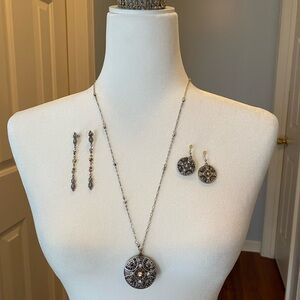 White House Black Market Elegant Silver and Gold Necklace